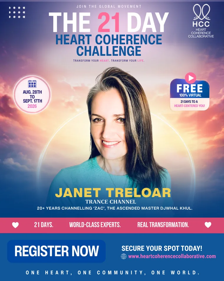 Janet Treloar, Trance Channel, speaking at the 21-Day Heart Coherence Challenge