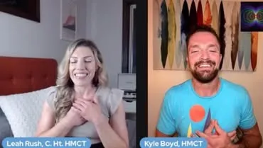 Leah Rush and Kyle Boyd leading a live heart coherence webinar